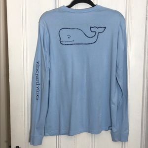 VINEYARD VINES WHALE LOGO BLUE LONG SLEEVES TEE